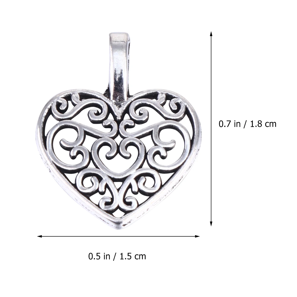 

100 Pcs DIY Pendant Charms Love Mobile Phone Necklace Jewelry Making Supplies Silver
