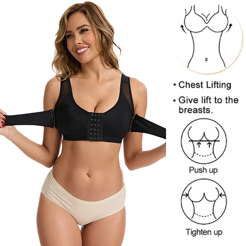 

Женский бюстгальтер с передней застежкой, сексуальный бралетт, спортивный бюстгальтер, комфортное корректирующее белье для сбора груди, мягкий формирующий бюстгальтер