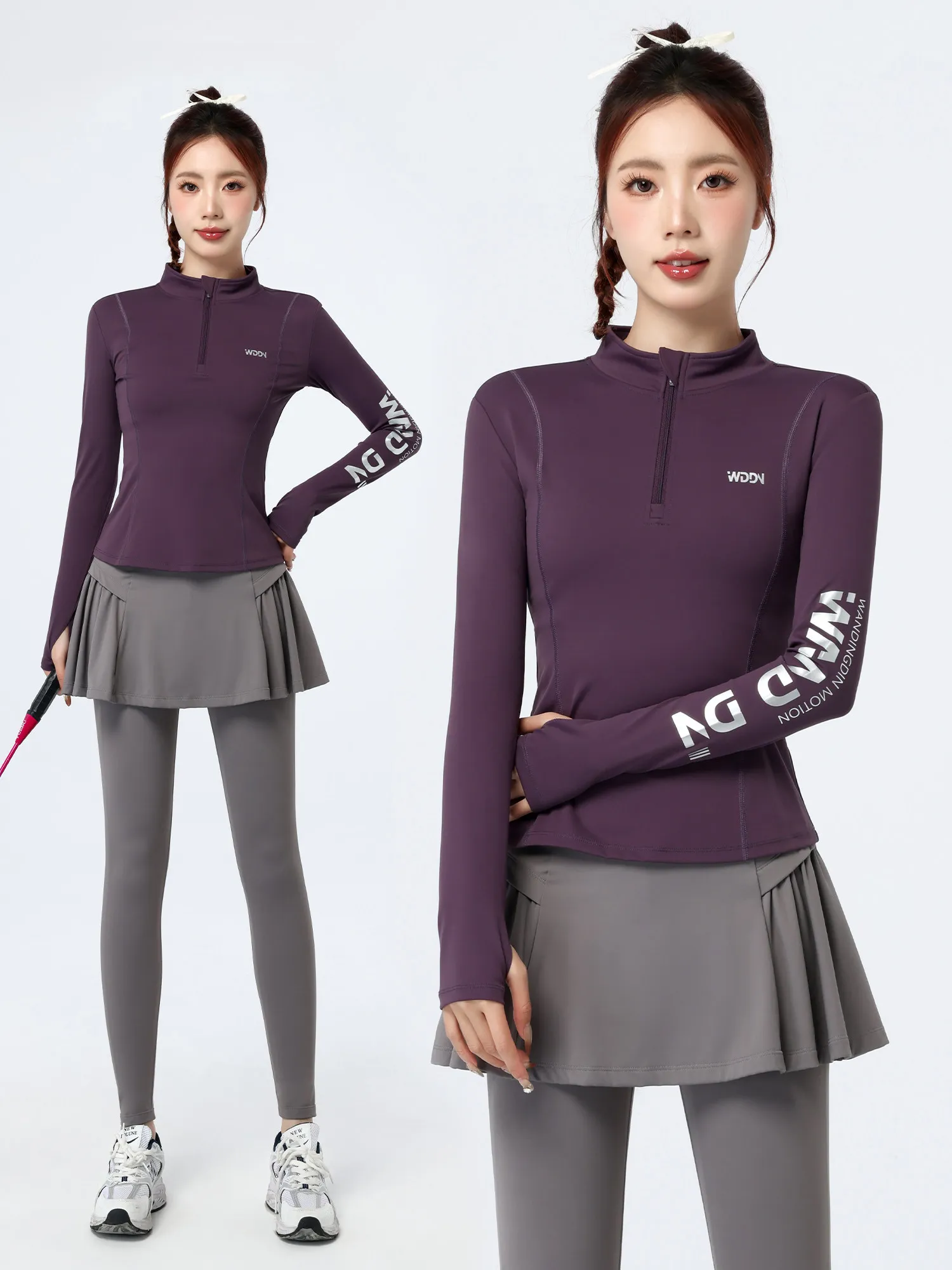 

High-End Yoga Sportswear Women's Faionable Long Sve Zipper Fitn Training Suit Qui Dry Spring New Arrival