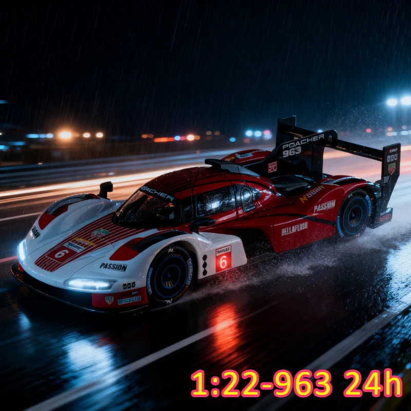 

1:22 963 24h Racing Car High Simulation Diecast Metal Alloy Model car Sound Light Pull Back Collection Kids Toy Gifts