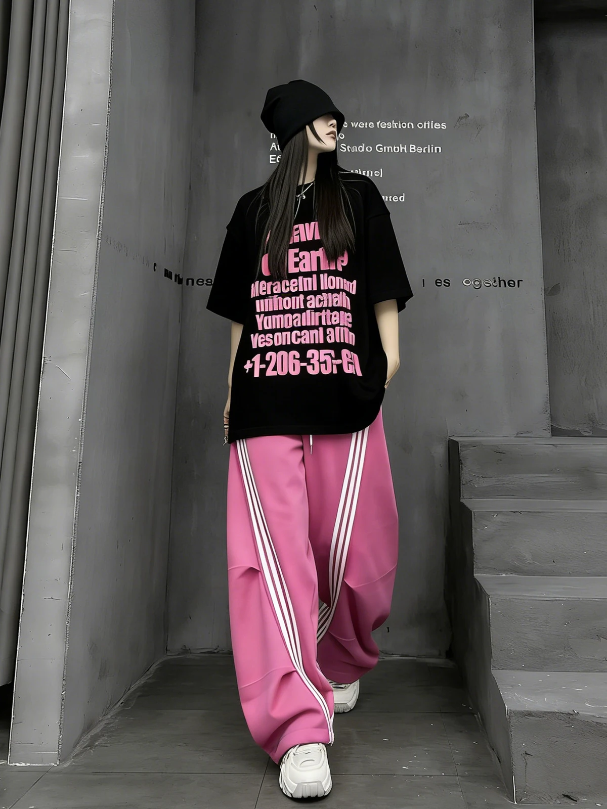 

M-Home Trendy Brand Cool Girl Outfit Set Summer 2026 Loose Wide Leg Pants Short Sleeve T-Shirt Two Piece Set Street Style