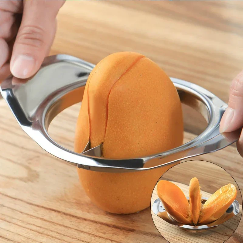 Stainless Steel Mango Cutter Apple Slicer Vegetable Knife Corer Kitchen Easy To Use Peeler Fruit Splitter Cutter Divider Tools - view 3