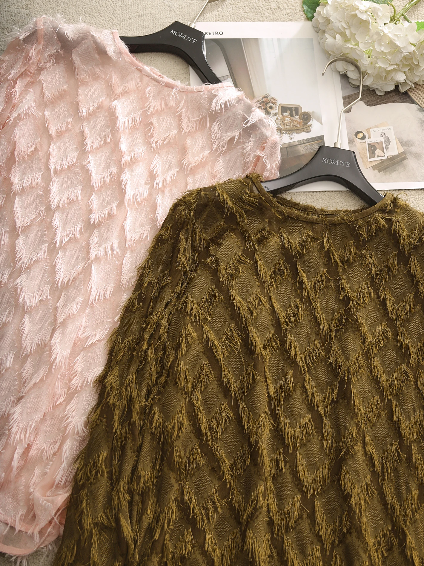 

Топ с длинными рукавами из 100% шелка с вышивкой и бахромой, оригинальный дизайн, прямой крой, легкий, приятный к телу, дышащий