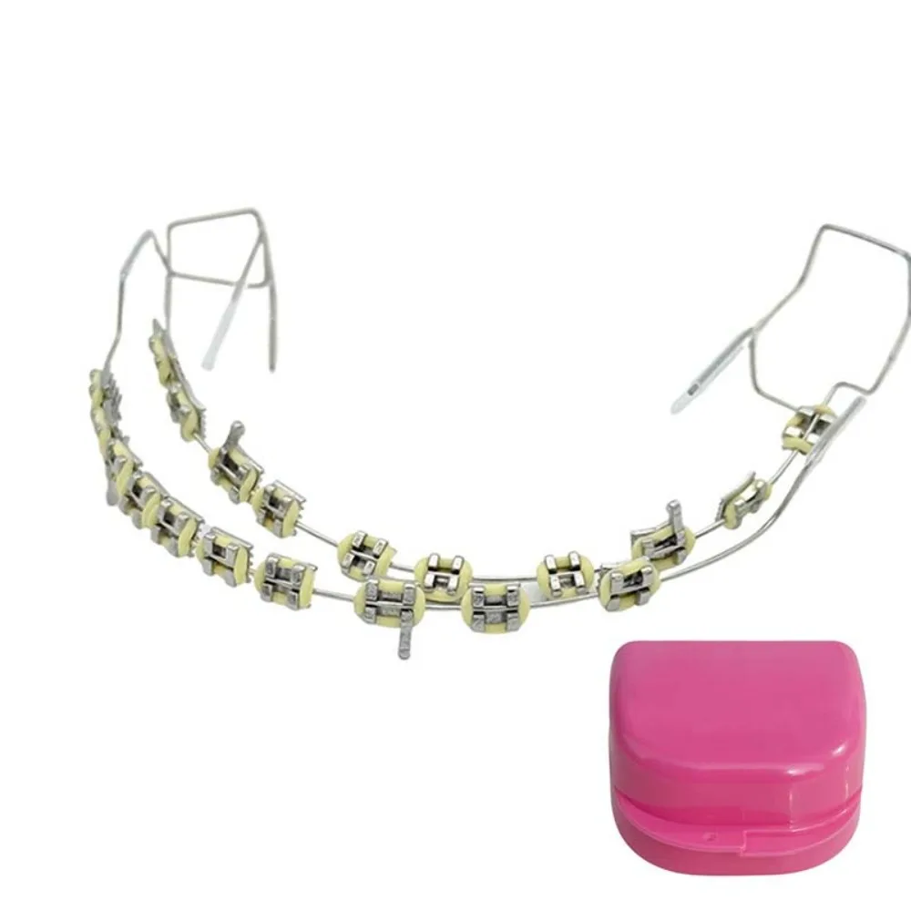 

Colorful Temporary Tooth Decoration with Metal Wires with Box Orthodontic Ligature Ties Braces Dental Decorations Metal Bracket