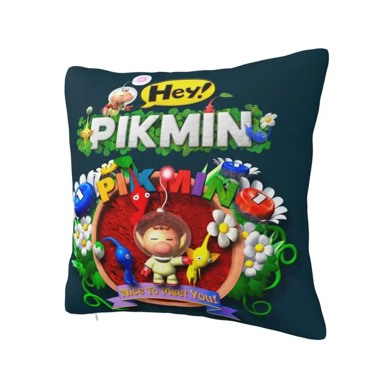 Pikmins Logo Throw Pillow Decor Home Cartoon Strategic Video Games Luxury Cushion Cover Velvet Pillowcase