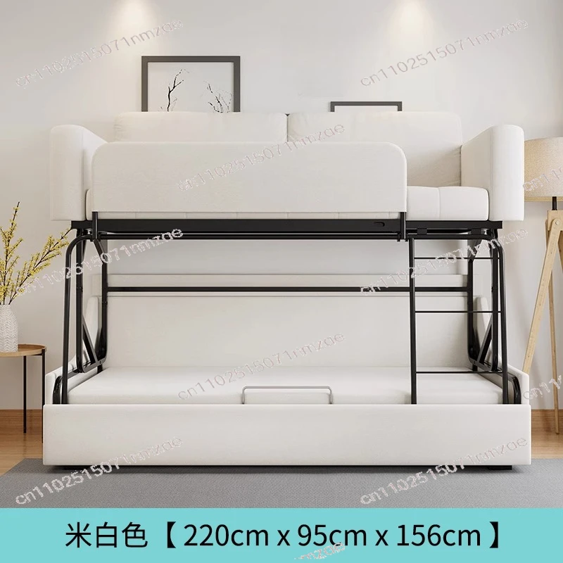 Space-Saving Folding Bunk Bed Sofa - 2-in-1 Multifunctional Couch for Small Living Room Dual Use