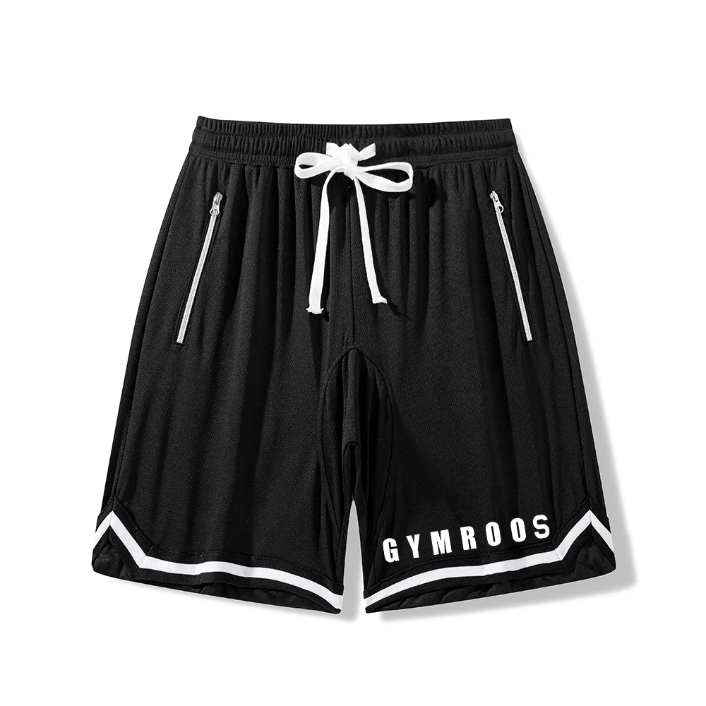 

Men's Printed Athletic Shorts With Zippered Pockets Summer Street Style Loose And Casual Fit Suitable For Fitness And Commute