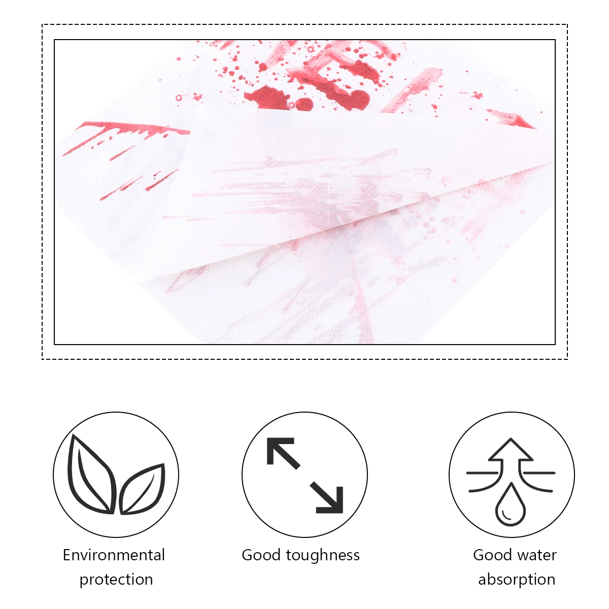 

40 PCS Party Napkins Halloween Festive Tissue Disposable Blood Handprint Paper for Printed
