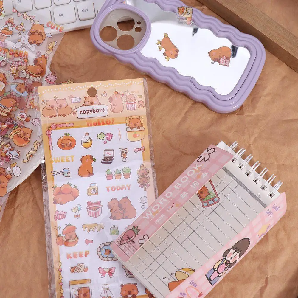 Autocollants Capybara empilables pour enfants, papier, mode dessin animé, drôle, Kawaii, bain