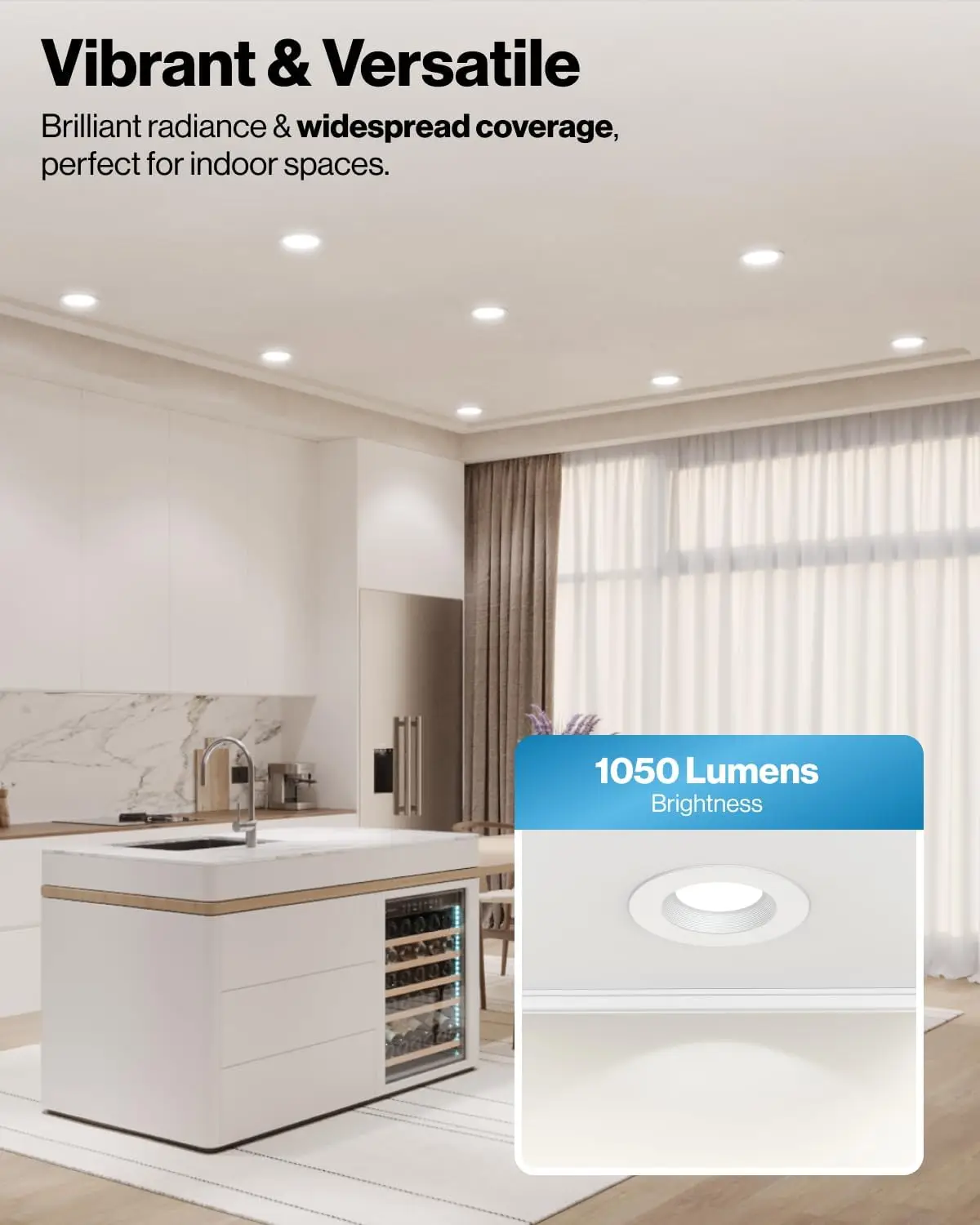 Retrofit LED Recessed Lighting 6 Inch, 2700K/3000K/3500K/4000K/5000K Selectable, Dimmable Can Lights