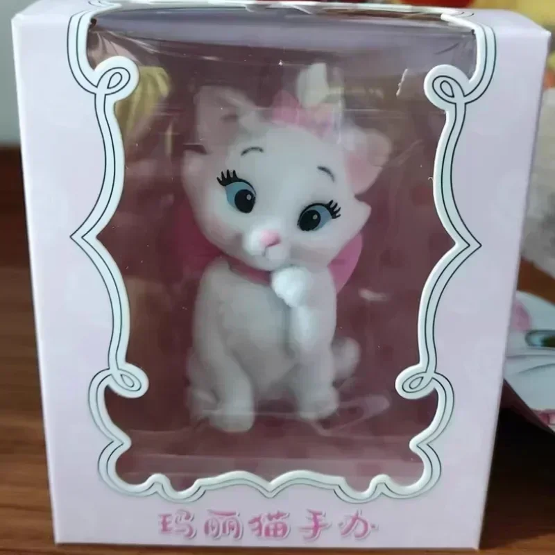 Disney Marie Cat Figure Fluffy Pvc Cat Anime Flocking Collection Desktop Model Statue Ornamrnts Doll Children Birthday Gifts Toy