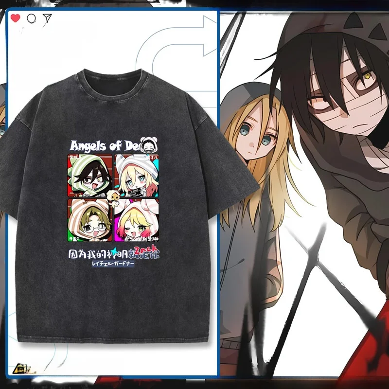 Camiseta Killing Angel Regiel Iza de algodón para hombre, estilo anime japonés, de verano, de manga corta, corte holgado, cuello redondo, informal y moderna.
