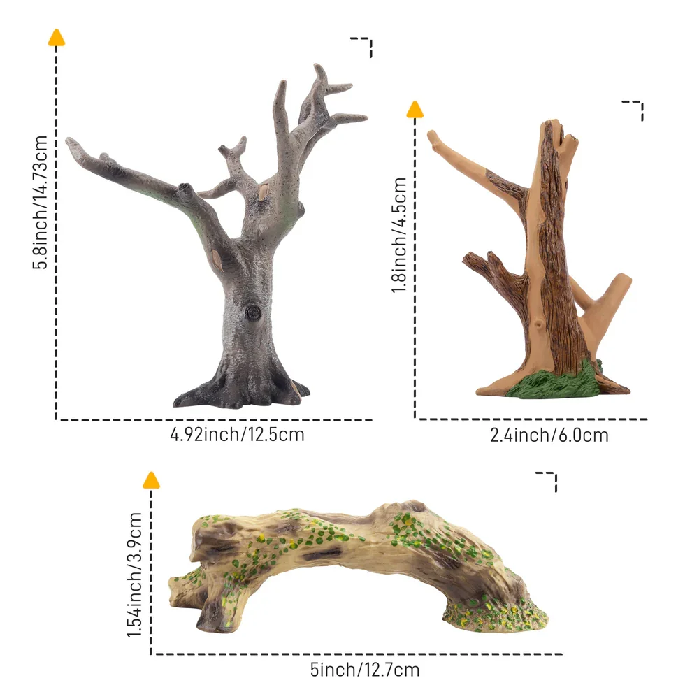 Zabawki Toymany, symulacja, 3 sztuki, akcesoria do drzew, model zwierzęcia, mini figurki, lalki, figurki akcji, zabawki, prezent dla dzieci, dekoracja tortu