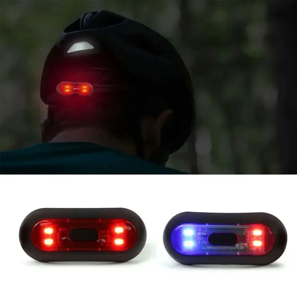 Motorcycle Helmet Warning Strobe Light LED Signal Lamp Decorative USB Charge Moto Bike Night Safety Flashing Blinker Waterproof