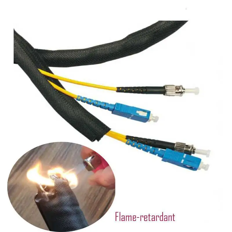 1-5m PET Braided Expandable Cable Sleeve 3-38mm Flexible Self Closed Insulated Wrap Pipe Tube Line Protector Wire Organizer