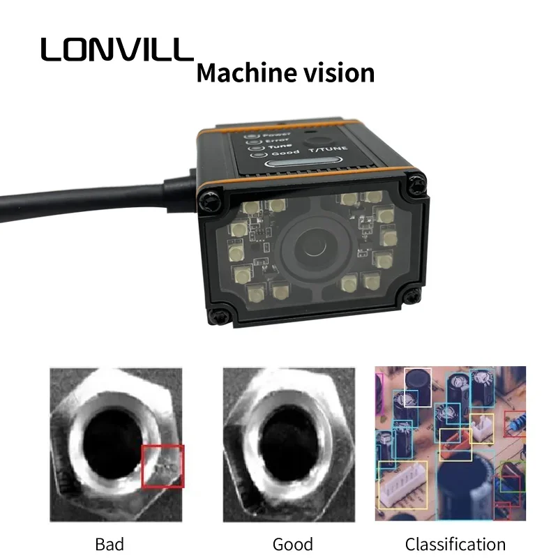 Pembaca Kode Batang Industri Sakelar POE yang Disesuaikan Tampilan Mesin Pemasangan Tetap Ethernet Dengan Kamera HD