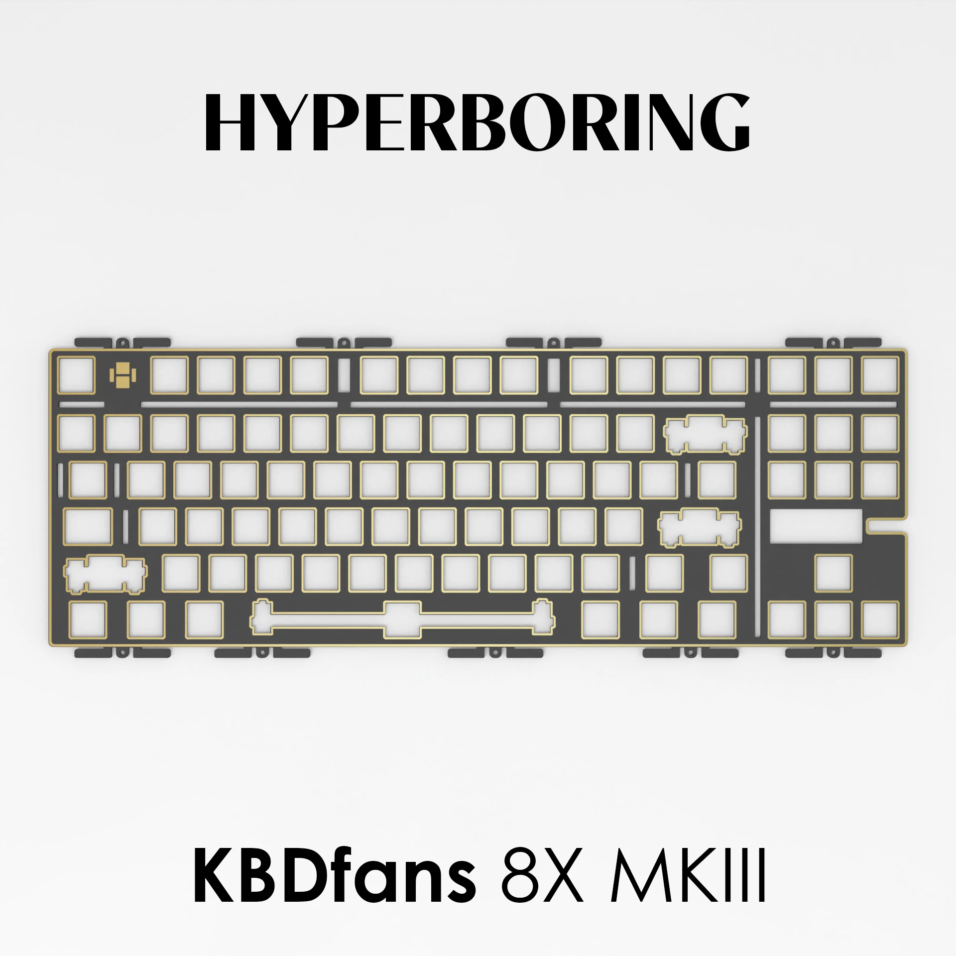 KBDfans-لوحات لوحة مفاتيح من الألومنيوم والنحاس ، 8X MKIII ، تخطيط 7U ، PP ، PC ، FR4 ، طعنات مثبتة على لوحة