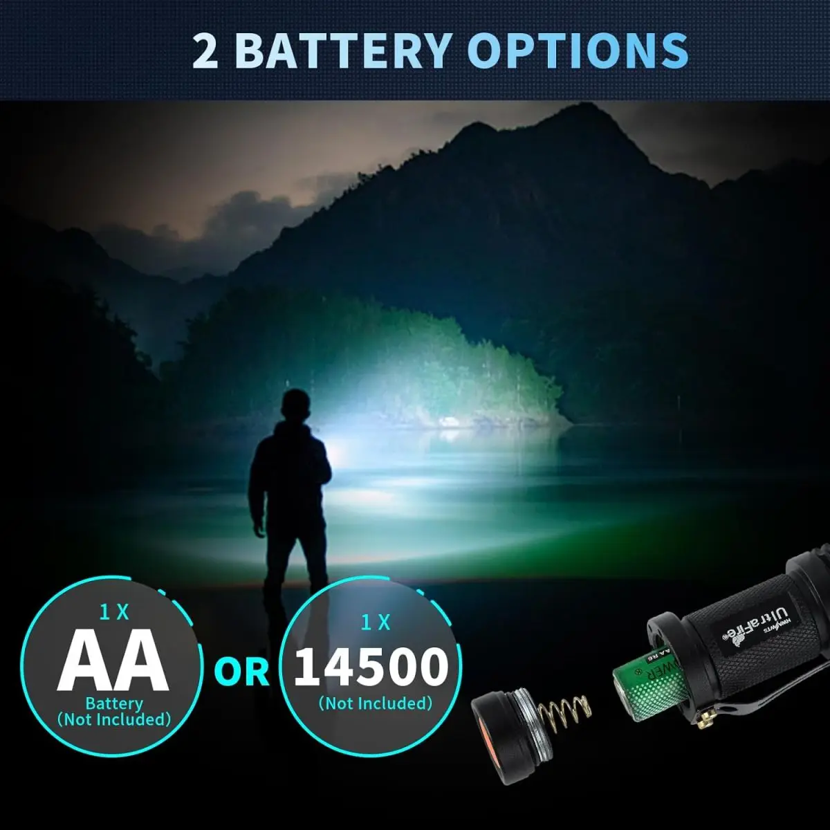 UltraFire SK68 Mini LED Flashlight Rechargeable Portable EDC Torch Emergency Camping Lantern Use AA/14500 Battery