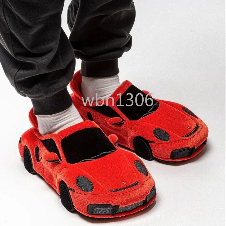 Racing plush slippers toy