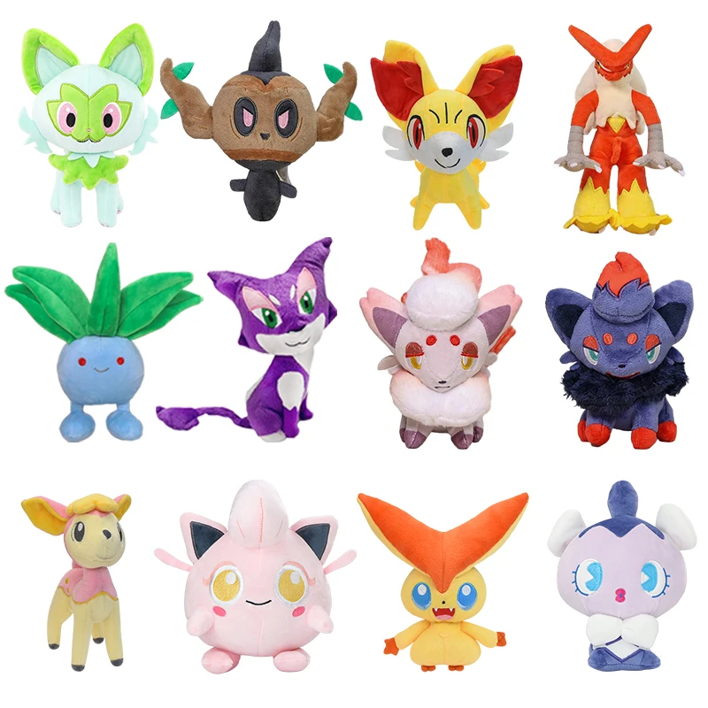 

Pokemon Phantump Plush Toys Cute Oddish Purrloin Gothita Cartoon Anime Stuffed Pechule Fennekin Blaziken Zoroark Christmas Gifts