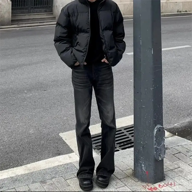 

American Cleanfit Vintage ey Loose Straight Leg Men's Jeans Autumn Winter Slimming Micro Flared Pants Casual Straight Fit