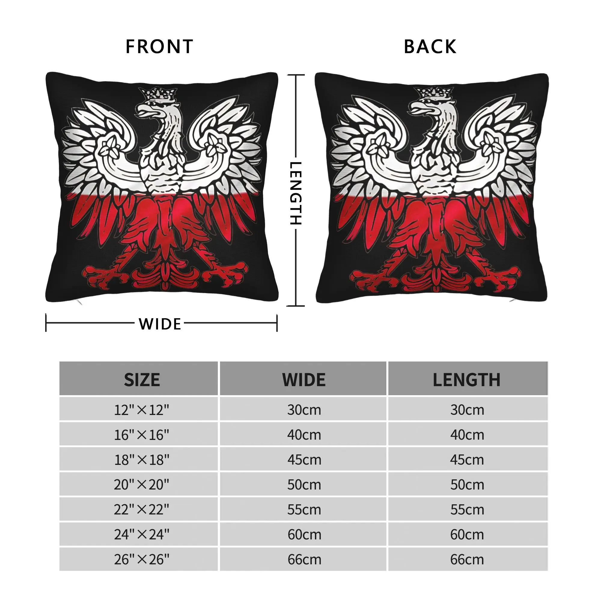 Polish Eagle  Pillow Cover  Soft Cushion Cover Kawaii Pillow Case For Living Room Chair