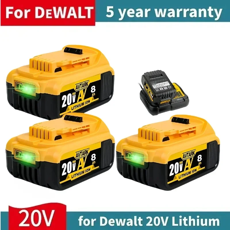 

20 В 6,0 Ач 8,0 Ач 12,0 Ач DCB200 Сменный литий-ионный аккумулятор для DeWalt MAX DCB205 DCB201 DCB203 аккумуляторы для электроинструментов