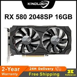 Kinologie AMD RX 580 16 GB Gaming Grafische Kaart GDDR5 GPU 256-bit PCI-E 3.0X16 RX580 16G Desktop Computer Video Kantoor