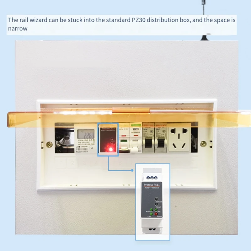 1 buah Port seri DIN-Rail RS485 ke konverter Ethernet Server Protoss MQTT PE11-H mendukung Modbus TCP RTU plastik putih