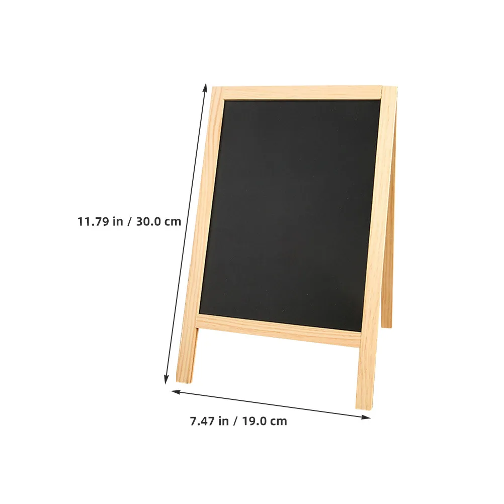 Double-Sided Wooden Mini Blackboard Message Board Sturdy Design for Kitchen Garden Party Notes Erasable Reusable Display