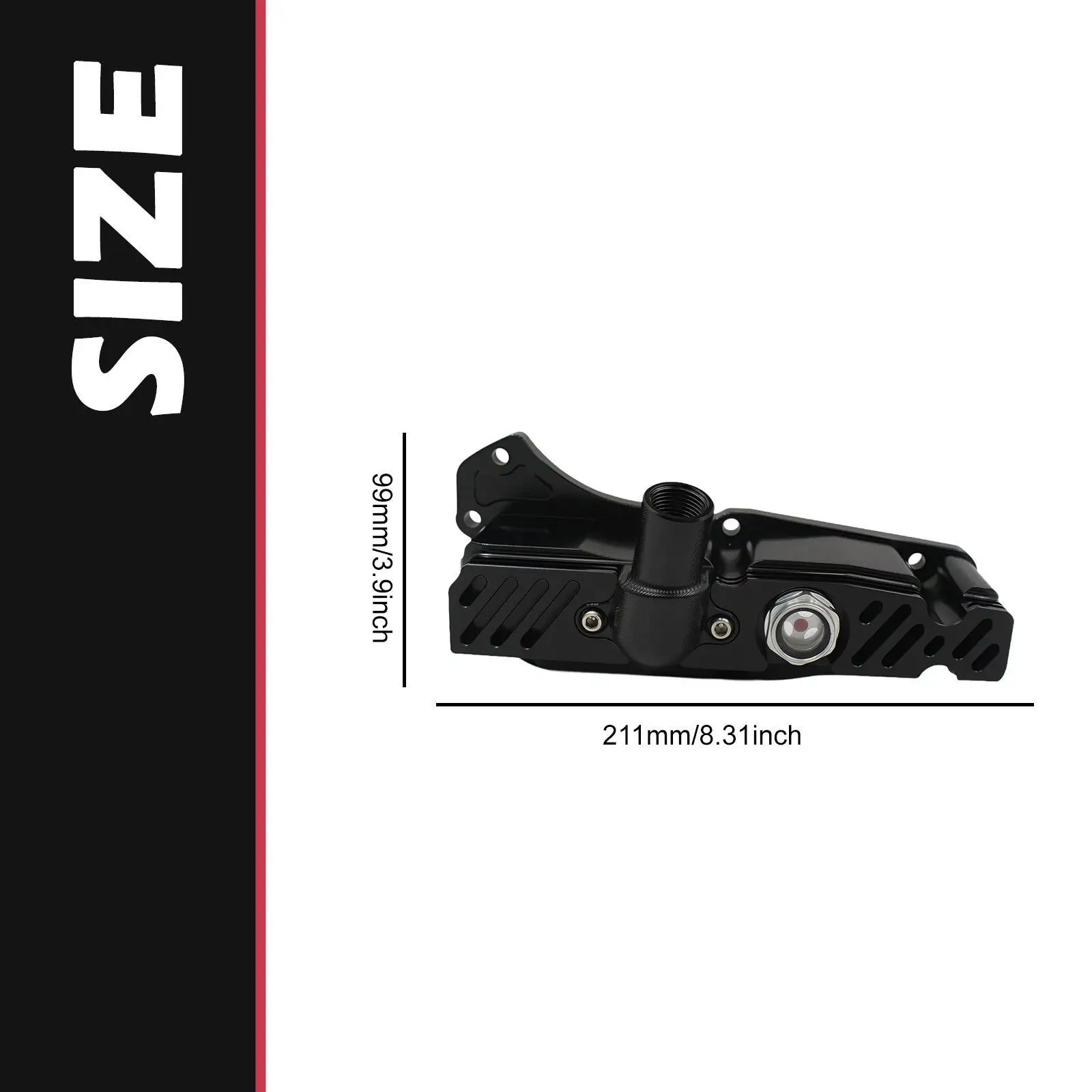 

Oil Pan with Sight Glass Aluminum Repair Part Maintenance Easy Oil Accessories Component Replaces for 250 Gtv S200 GTS