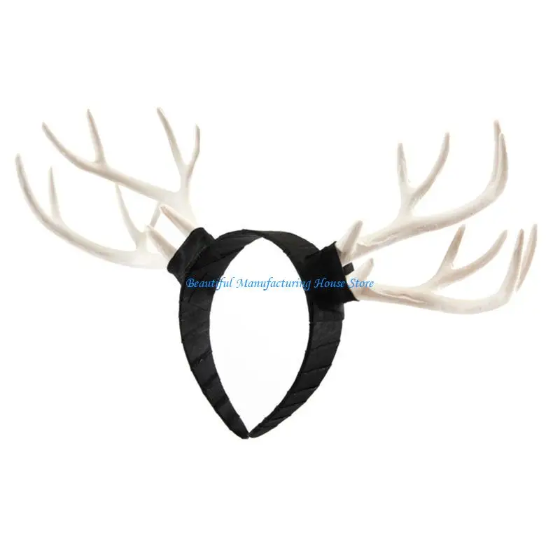 

E56A Cartoon Cosplay Costume Antler Hair Hoop Gothic Horn Headwear for Live Show