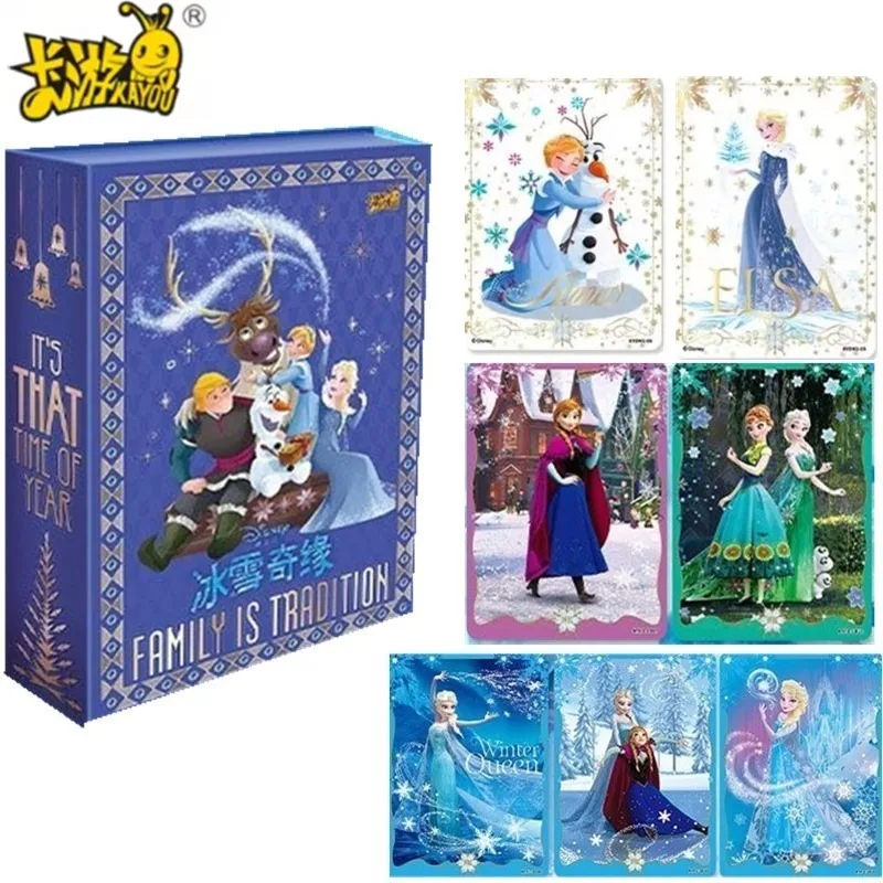 KAYOU Frozen Winter Curtain Pack Card Gift Box Toy Princess Elsa Christmas Special Birthday Gift Animated Collection Card