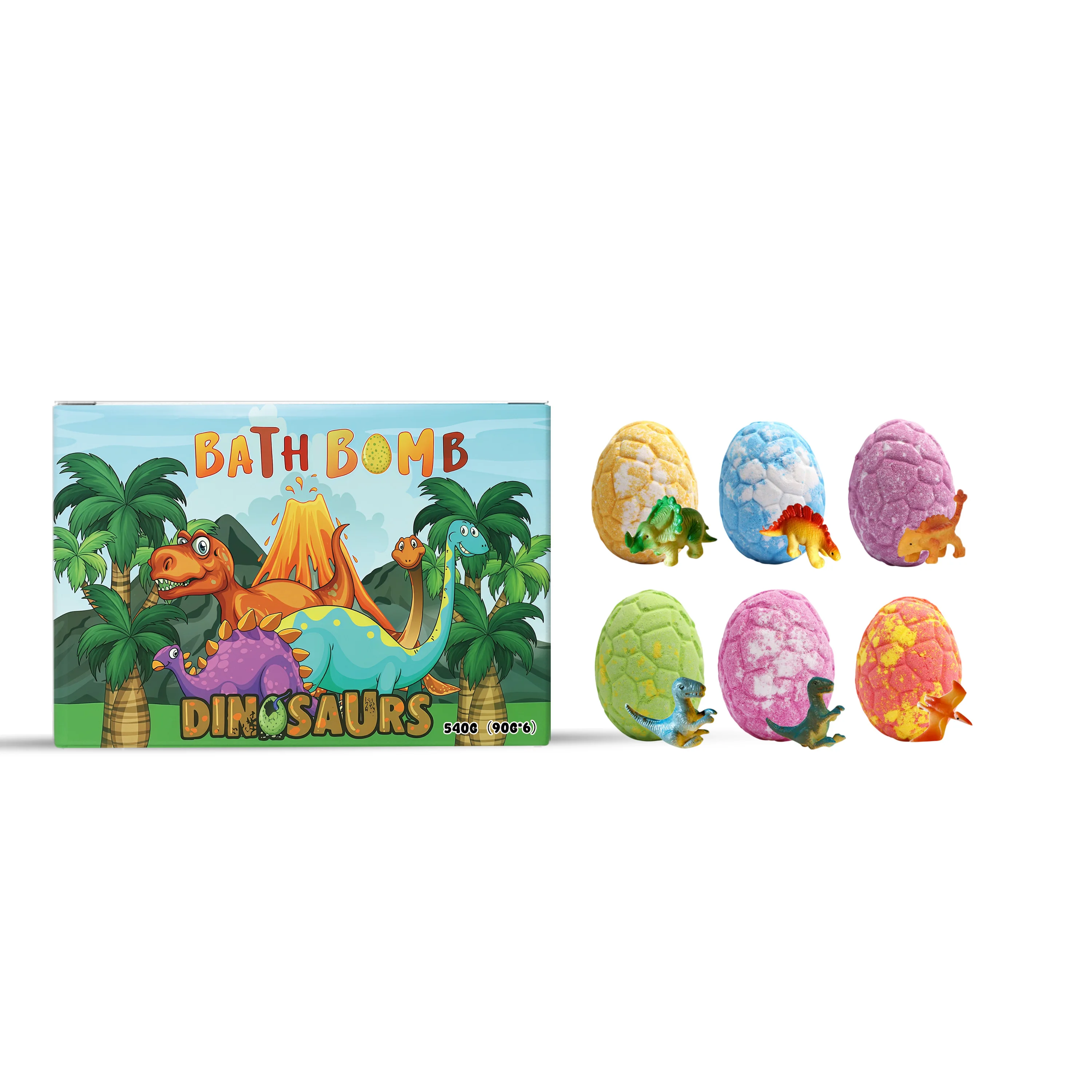 Kids Bath Balls Dinosaur Toys With Surprise Inside Fun Relaxing Organic Non-toxic Bubble Bathing Spa Holiday Gift Bath Salt Ball