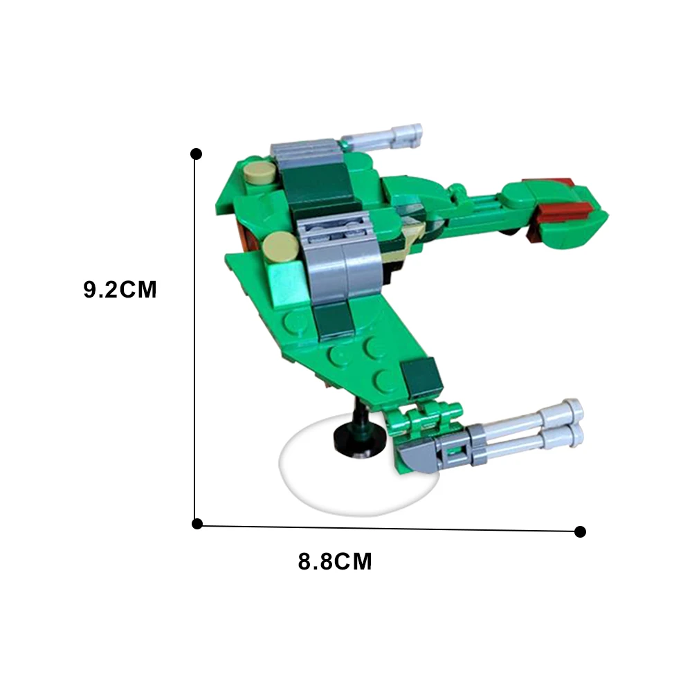 MOC-Mini Klingoned Bird of Prey Building Block Set, Space Treks, MOC interestelar, brinquedos de tijolo espacial, presente de aniversário para crianças