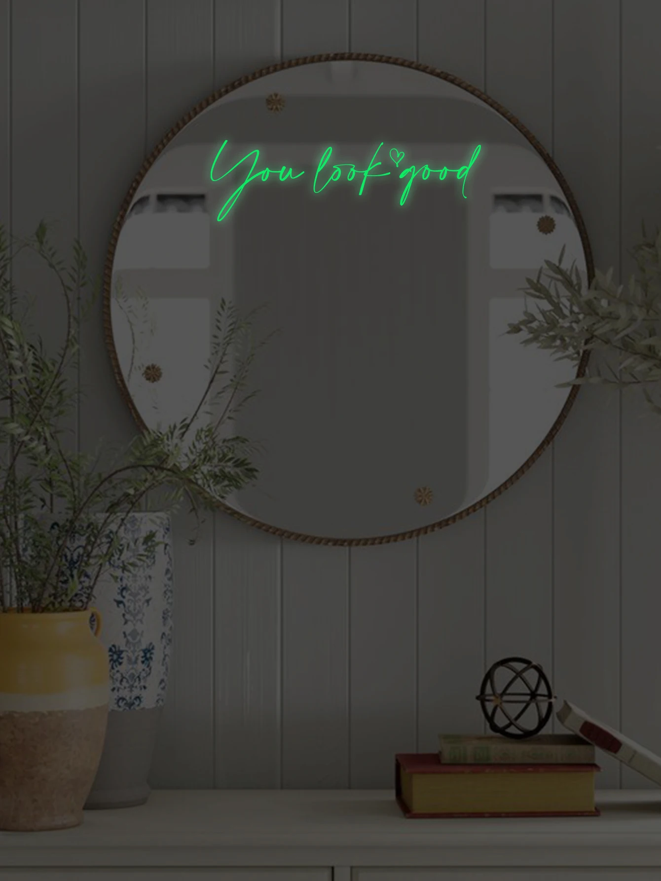 1pc home decor you look love good luminous mirror sticker fluorescence sticker Wall Sticker Wall Decal Sticker Home Decor
