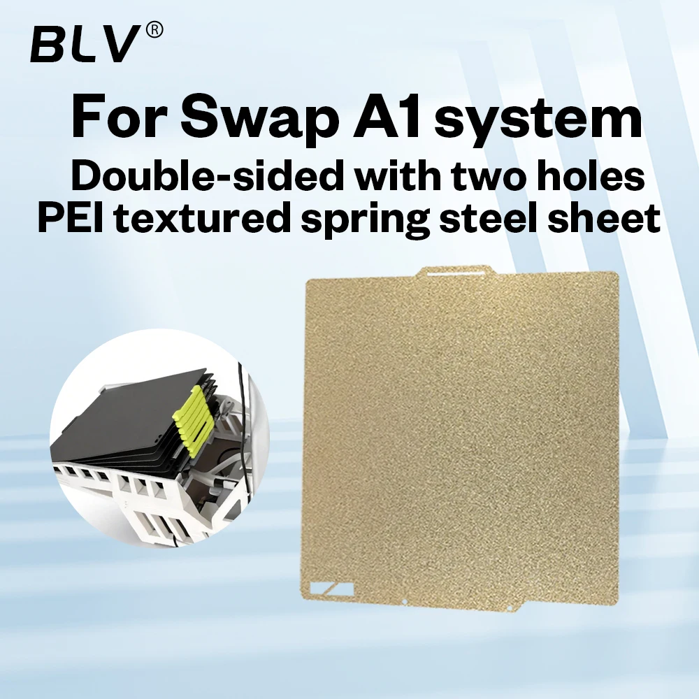 

BLV For Swapmod Bambu Lab A1 PEI Sheet Double Sided Textured 256*256mm PEI Sheet PEI Build Plate with holes 3D Printer