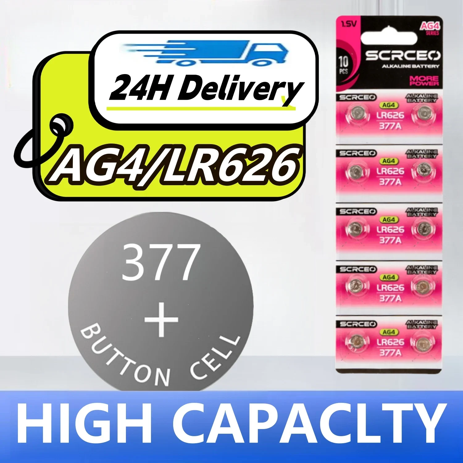 Watch Alkaline Battery Button Battery AG4 LR626 1.55 V 377 SR626177626A 377A CX66W Used for Toy Calculators Car Keys