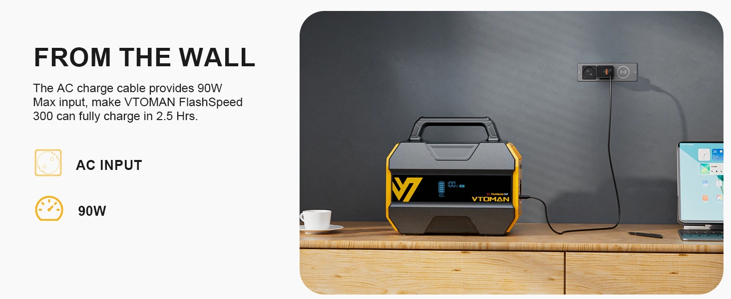 VTOMAN FlashSpeed 300 tragbares Kraftwerk 230 Wh/70000 mAh LiFeP04 Akku für Outdoor-Campingzelt, Reisen, Zuhause, Energieleistung – Detail 8