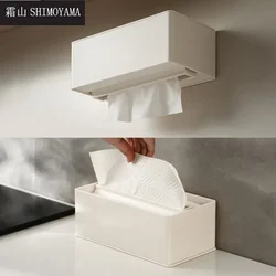 SHIMOYAMA Plastic Tissue Box Magnetic Suction Wall-mounted Toilet Paper Case Car Kitchen Home Desktop Napkin Storage Holder