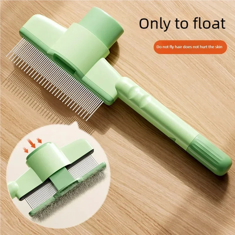 Dual-Purpose Pet Comb for Cats, Floating Hair Remover Brush with Needle Design, Grooming Tool for Long & Short Fur