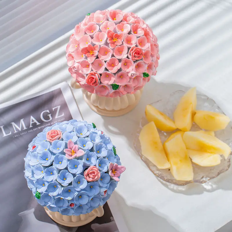 8pcs 3D Flower Fruit Fork 304 Stainless Steel Simulated Embroidered Ball Flower Cake Salad Fork Creative Home Decoration Gift