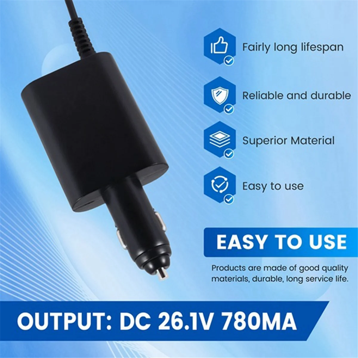 FZFZ 26.1V 0.78A DC 차량용 충전기 전원 어댑터 (V6 V7 V8 DC58 DC59 SV03 SV04 SV05 SV06 신형 진공청소기용)