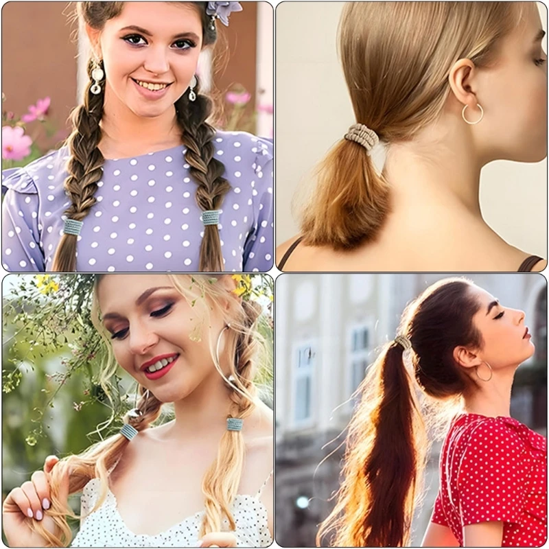 24 Pak Ikat Rambut Warna-warni Ikat Rambut Elastis Gaya Rambut Pesta Elastik N2UE