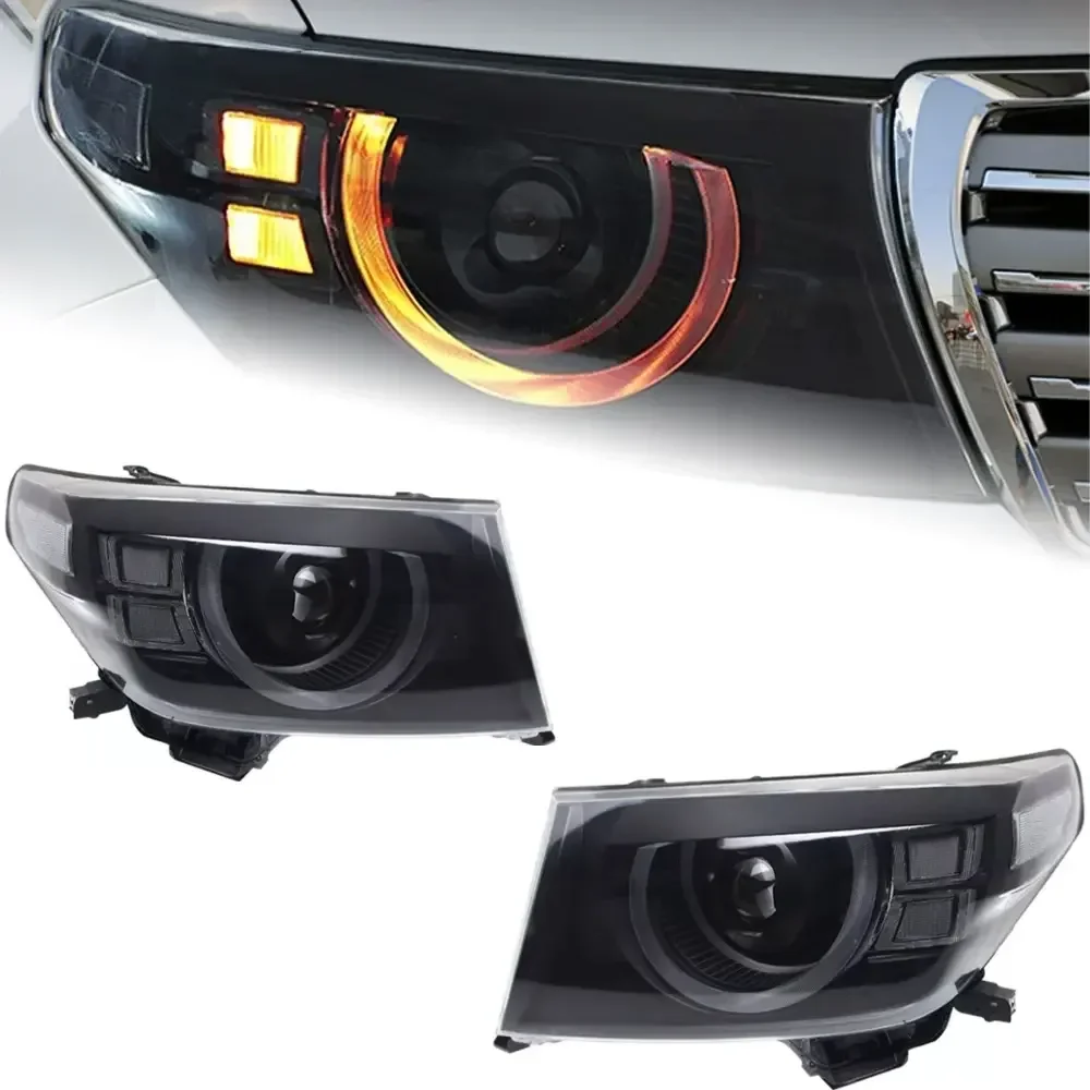 New Arrival Led Headlight For Toyota LC200 FJ200 2007-2018 LED Angel Eyes Head Lamp For Land Cruiser