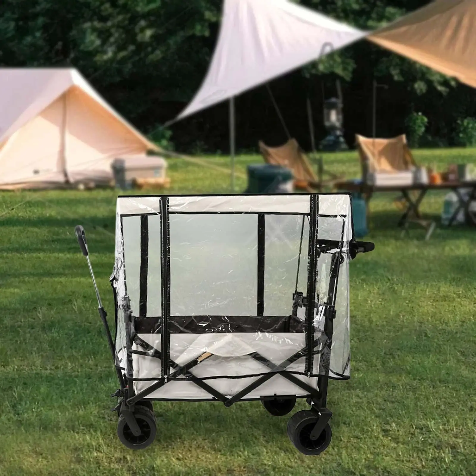 

Camping Trolley Rain Cover Waterproof for Garden Beach Cart Outdoor Trolley