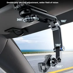 Retractable Sun Visor Phone Holder for Car Multifunctional 360° Rotating Sun Visor Cell Phone Holder with IPhone/Samsung/Android