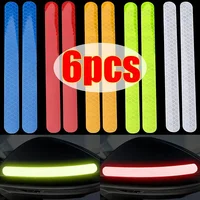 Pegatinas de tira de seguridad reflectantes para coche, pegatina reflectante para espejo retrovisor de coche, accesorios de cinta de seguridad de advertencia, 6/2 Uds.