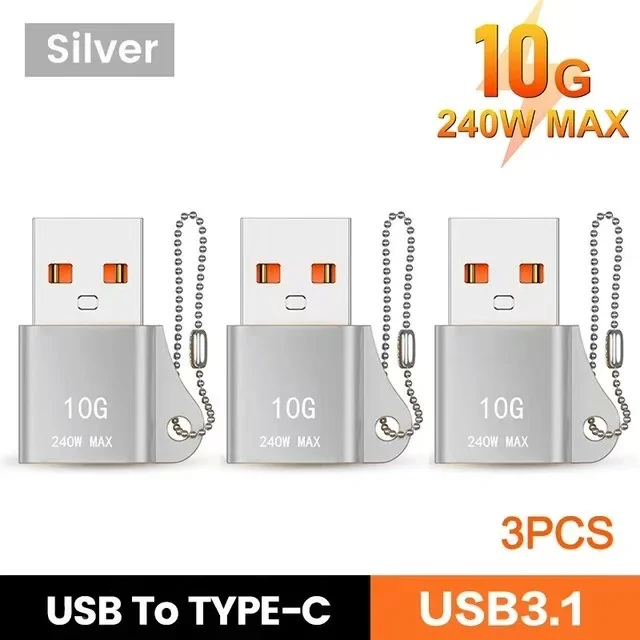 USB zu Typ-C Adapter 10A OTG USB 3.0 Typ C Stecker zu USB Buchse Konverter Schnelle Lade Datenübertragung für MacBook iPhone Samsung