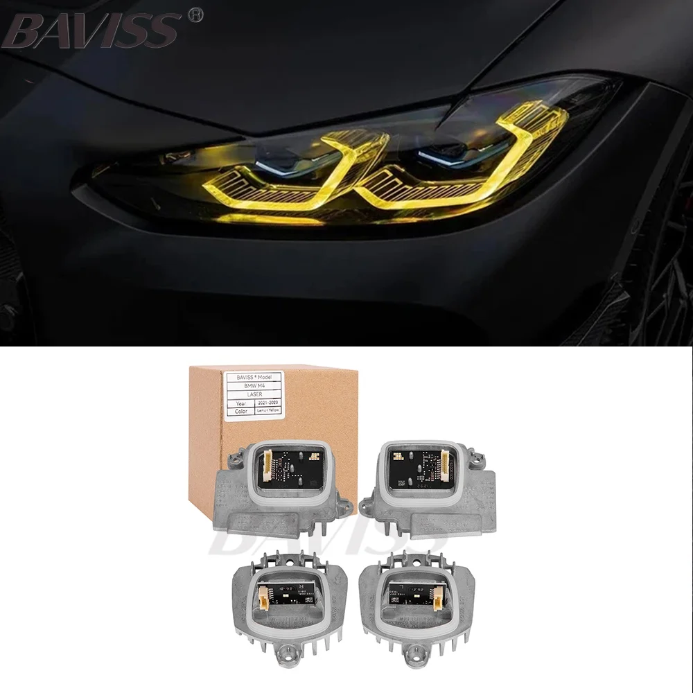 

Yellow Lemon Laser Headlight DRL LED Modules For BMW M3 M4 G22 G23 G26 G80 G82 G83 430i M440i 2021 2022 Daytime Running Light